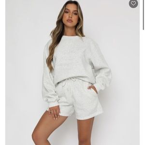 White Fox Boutique Sweatshirt and Shorts